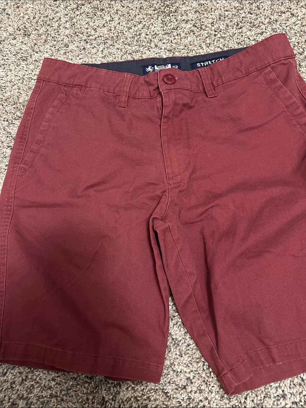 Men's Flat Front Stretch Shorts - Maroon